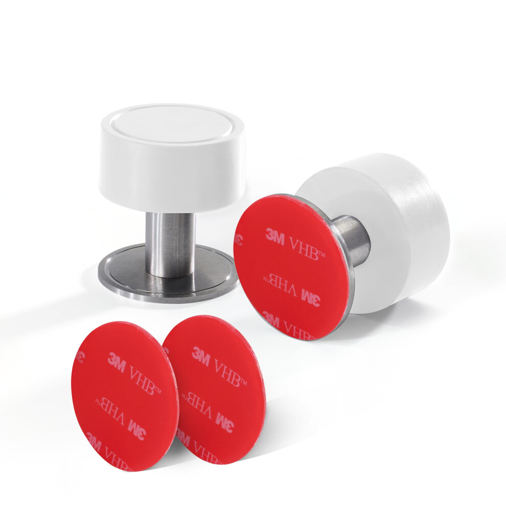 Door Stoppers For Floor (2-Pack) Â Heavy Duty Floor Door Stop With 3M Vhb Adhesive & Screw Fixing (2-In-1) 5051226555350