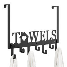 SWTYMIKI Over Door Hooks Hanger - Over Door Hanger Without Drilling, Heavy Duty Over Door Coat Hooks with 7 Hooks for Hanging Coats, Towels,Clothes
