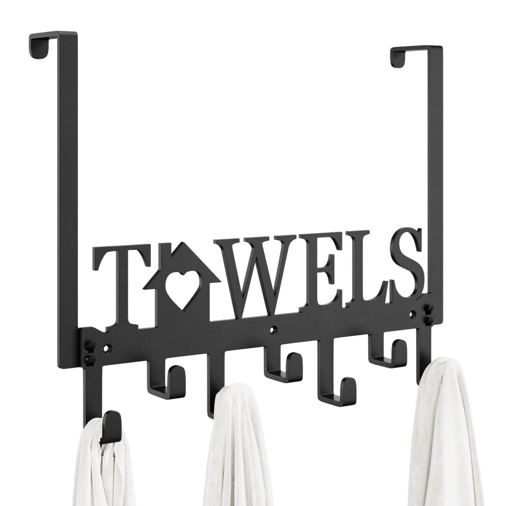 Swtymiki Over Door Hooks Hanger - Over Door Hanger Without Drilling, Heavy Duty Over Door Coat Hooks With 7 Hooks For Hanging Coats, Towels,Clothes 5051226637469