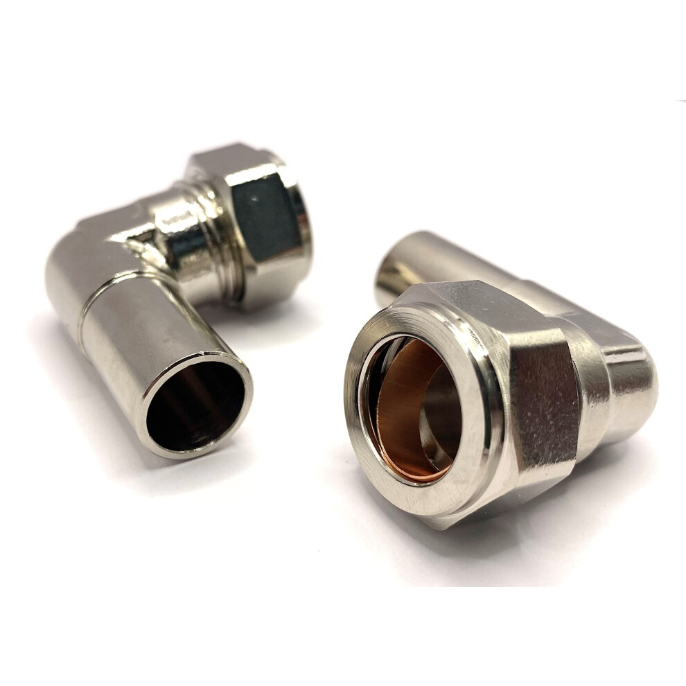 Greened House 90 Degree Elbow Radiator Valve 15Mm (Pair) For Radiator & Towel Rail Valves Chrome 1/2" 5051226634437