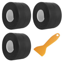 GIONAR 3 Rolls Bath Sealant Strip, Caulk Strip Adhesive Sealant tape with Sealing Tool, Bathroom Sealant Black Anti Mould