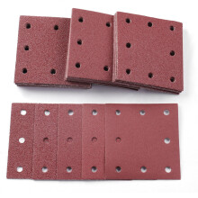 Sruhrak 50 Pieces Sandpaper, 110x115mm Sanding Sheets Stick and Peel Sanding Pads 40/60/80/120/240 Grits Set 1/4 Sander Paper for Electric Sander Pol