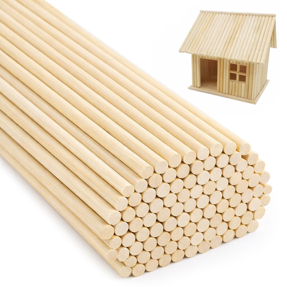 100Pcs Premium Wooden Dowel Rods 3Mm X 300Mm Unfinished Craft Sticks For Diy Model Making Cake Tier Support Home Decor & Handcraft Projects 5051226589553