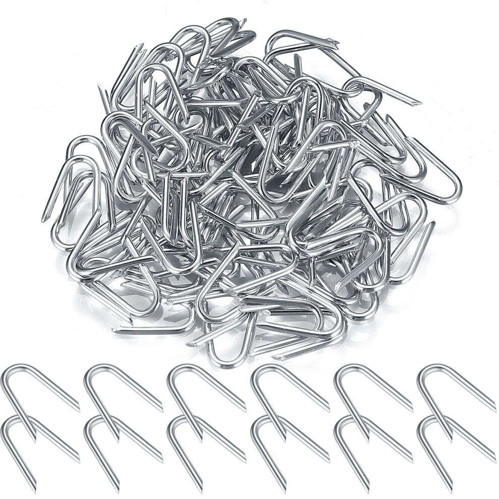 200 Pcs U Shaped Nails, Fencing U Staples, Galvanised Netting Staple Heavy Duty, Fence Chicken Wire Staples 5051226614873
