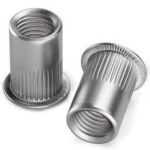 YOOPIN M5 Rivet Nuts, 60PCS Threaded Insert Nutserts, Stainless Steel Rivnut, Sliver Rivet Nut, Flat Head Threaded Rivet Nuts for Metal Sheets