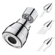 360 Swivel Kitchen Tap Adapter: Faucet Aerator Nozzle with 3 Modes - Tap Sprayer Attachment for Kitchen Sink, Dishwashing, Food Rinsing