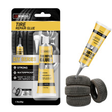 LOCBONDSO Tire Repair Adhesive Glue,Black Tyre Repair, Puncture Repair Glue,Waterproof, Temperature Resistant, Quickly Repairs Cracks, Holes