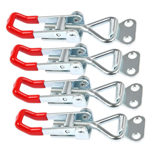 4 Pack Heavy Duty Metal Toggle Latch, Adjustable Box Closure Tension Lock Pull Latch Clamp, Quick Release Toggle Catch Latch for Tool Boxes