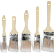 5PCS Wood Stain Brush Pack, Angled Sash Paint Brushes,Wooden Handle Masonry Pain