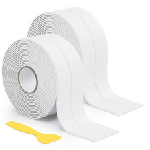 HNNHOME 38mm x 3.2m White Self-Adhesive Bath Sealant Strip, Waterproof Sealing Tape Caulk Strip for Kitchen, Bathroom, Wall Corner, and Sink