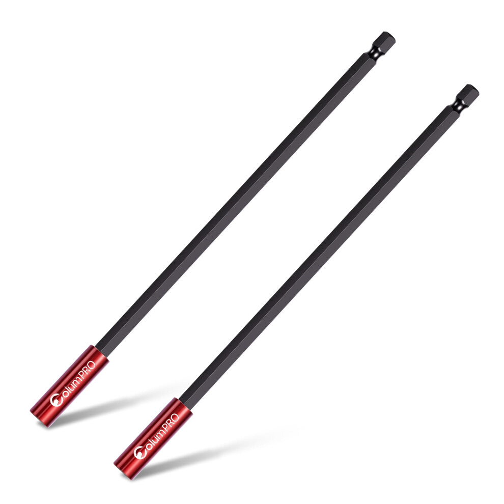 Columpro 2Pcs 305Mm Magnetic Drill Bit Extension Holder For Impact Driver, 1/4" Hex Shank S2 Steel Magnetic Screwdriver Extension, Drill Bit Extender 5051226557323