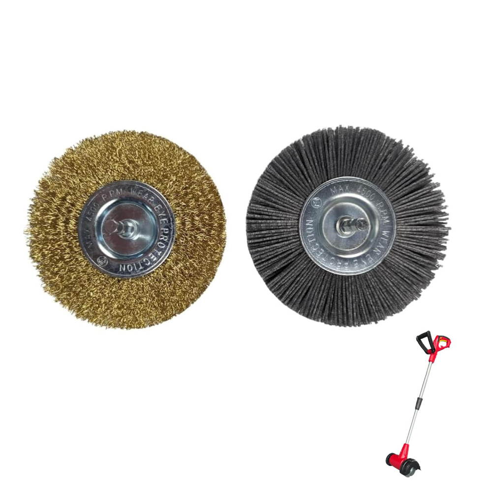 Hafrily 2Pcs Replacement For Lazy-Weeder Electric Weed Brush Block Paving Brush Weed Remover Brush Cleaning Sanding And Polishing With Wire Wheel Bru 5008138544835
