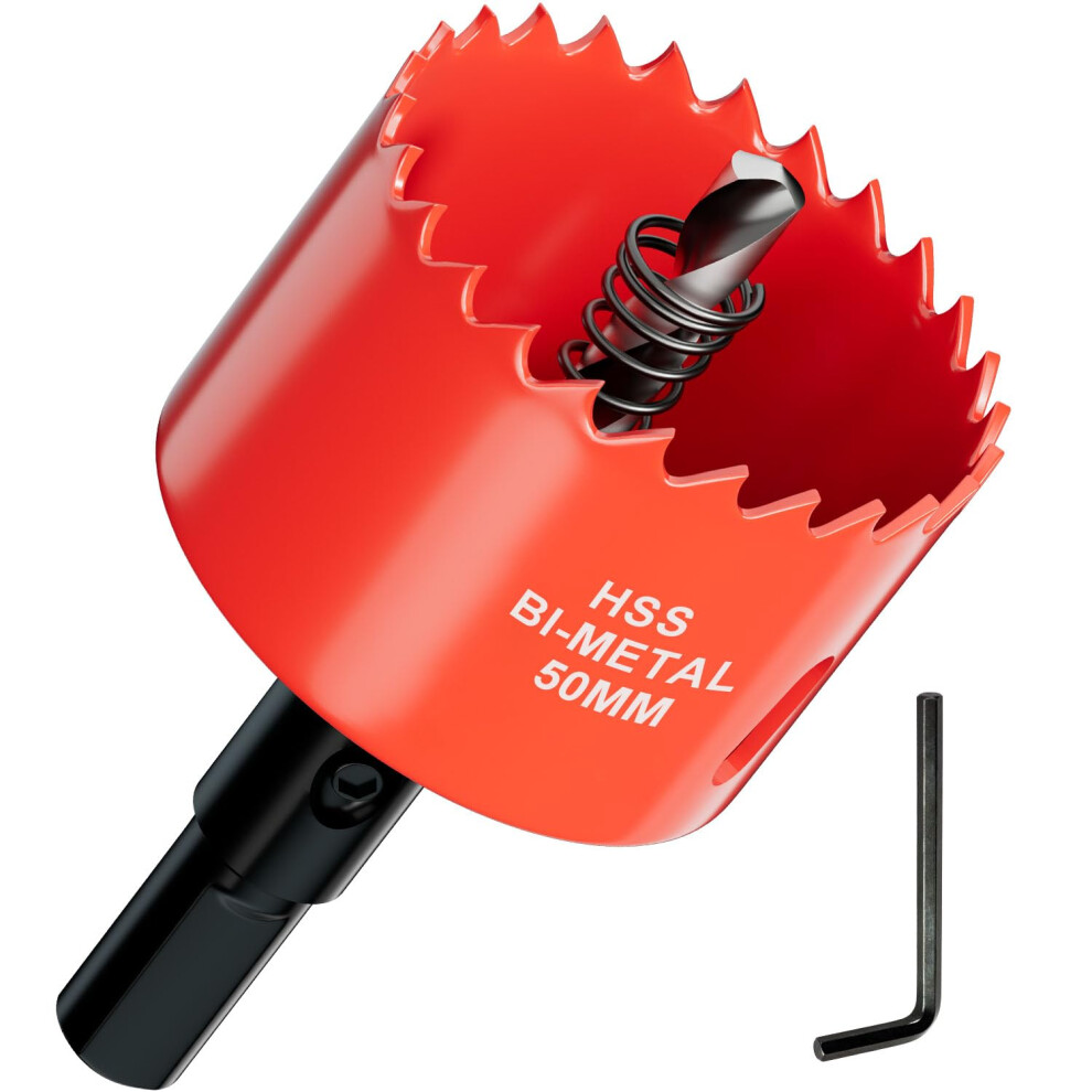 50Mm Bi-Metal Hole Saw With Arbor And Pilot Bit - Fast Cut Quality Hole Cutter Drill Bit For Wood, Plywood, Fiberglass, Plastic, Drywall, And Stainle 5005041289334