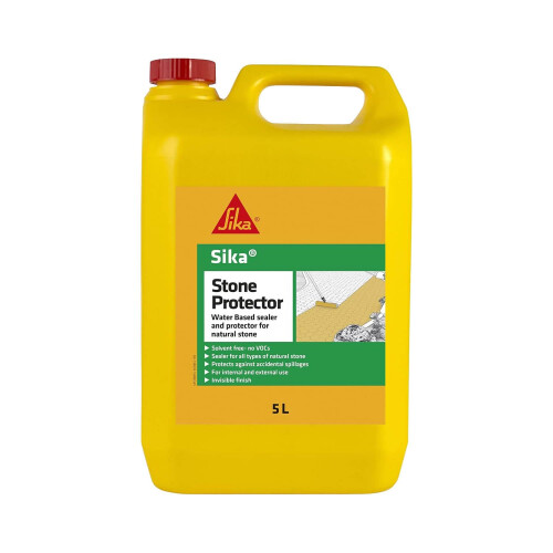 Sika Stone Protector – Water-Based Protector For Natural Stone – Internal And External Use – Ready To Use – Clear Coat – 5 Litre