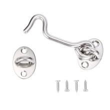 3 Inch Stainless Steel Hook and Eye Latch for Gate, Barn Door Swivel Window Lock with Mounting Screws for Shed, Garage Door (1 pcs)