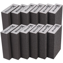 Aoyfuwell Sanding Block 12 Pcs, 6 grit sandpaper-60/80/100/120/180/220,Superfine/Fine/Medium/Coarse.Reusable wet and dry abrasive pad,Suitable for