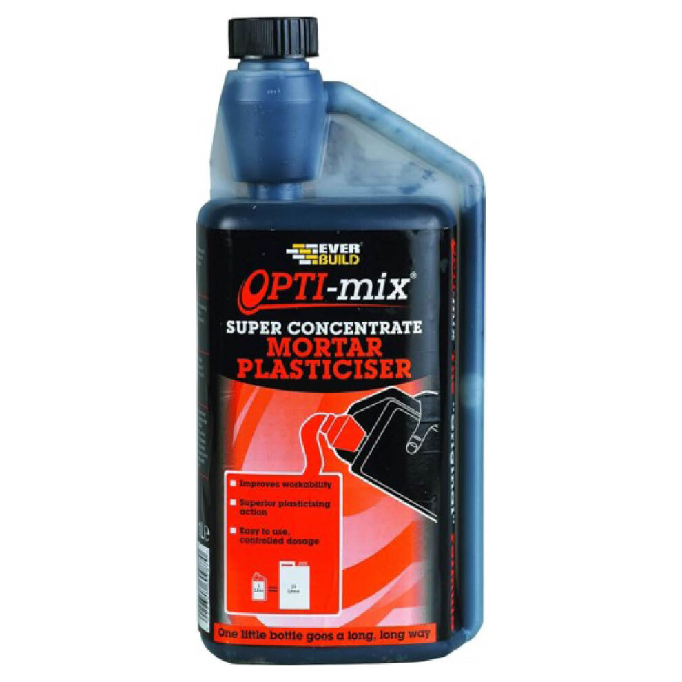 Everbuild Opti-Mix Super Concentrated Mortar Plasticiser Â High-Strength Â Easy To Use Â 1 Litre 5051226637612