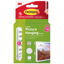 Command Large Picture Hanging Strips, White - 6 Pairs (12 Strips) Adhesive Strips - Damage Free Hanging for Pictures, Frames and Mirrors