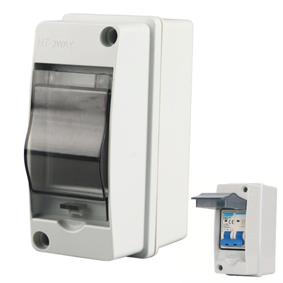 Din Rail Enclosure 2-Way Power Distribution Protection Box Lock Electrical Panel Box Cover Junction Box Outdoor Distribution Junction Box For Indoor 5051226609299