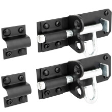 IRONTITE 2 Pack Black Brenton Bolt Gate Bolt 150mm (6"), Ideal Door Bolt Lock For Gates, Sheds