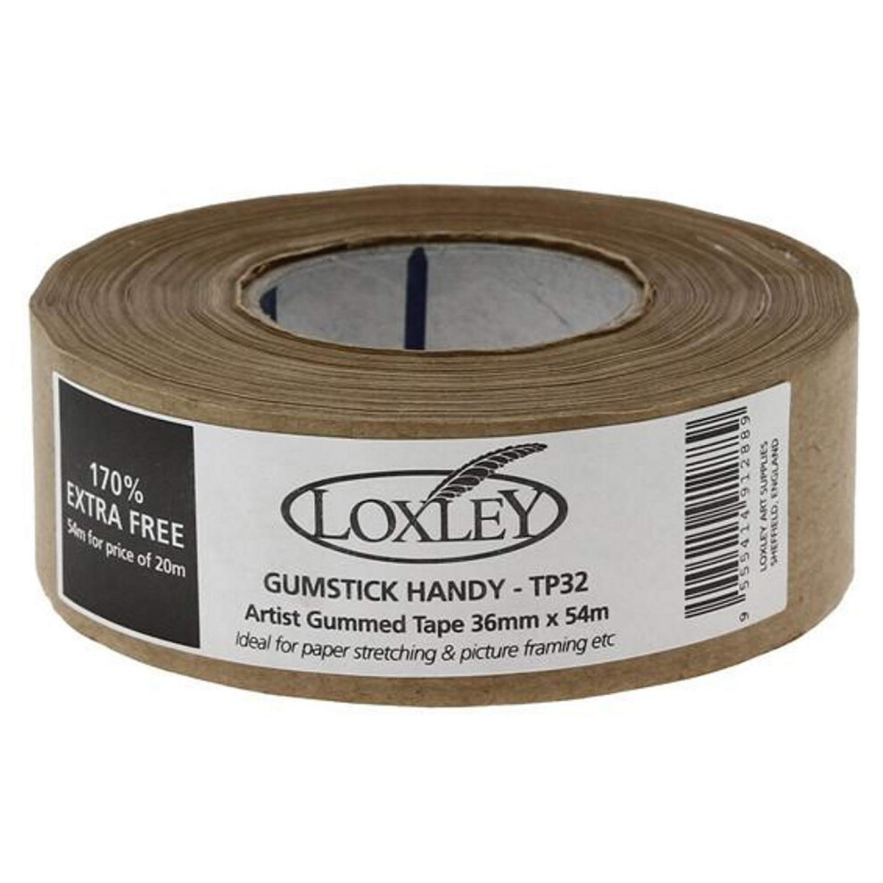 Artists 36Mm X 54 Metre Gumstrip Brown Framing Tape Roll 5051226633560