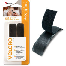 VELCRO Brand Sleek & Thin Sew on Fastener for Fabrics Strong Hook & Loop Self Adhesive Fastener Perfect for Crafting, Clothing Repairs & Hemming
