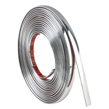 5m Wall Molding Trim 8mm Silver Edging Self Adhesive Moulding Strip Metal-Like Electroplated Bright Silver Tape for Ceiling Walls Paneling