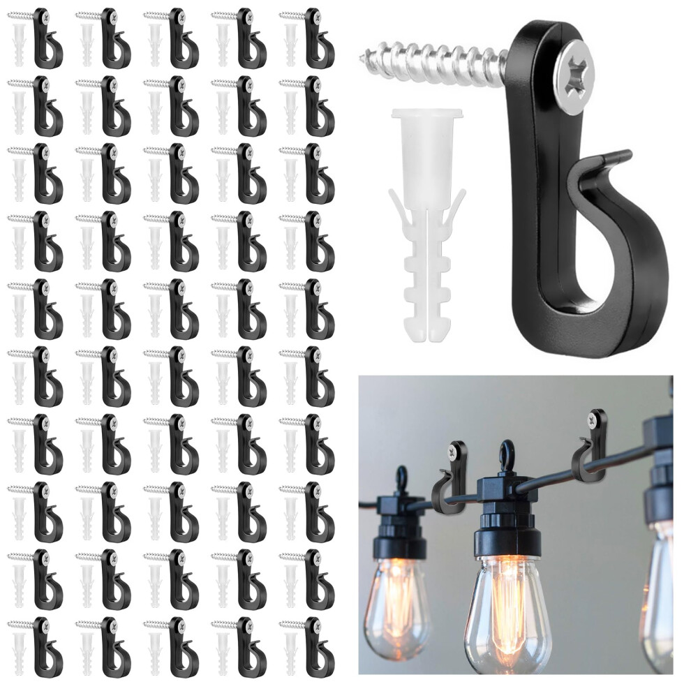 Bqmezrnus 50Pack Q-Hanger Screw In Hooks Screw Hooks With Safety Buckle For Ligh 5005610376717