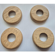 Oak Wooden Radiator Pipe Collars for 15mm Pipes Pack of 2 Easy Split Collar Wood Hide Radiator Pipes Base (4 Collars)