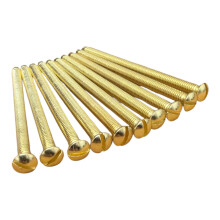 M3.5 x 40mm Polished Brass Electrical Machine Screws – Pack of 10 | Long Fixing Screws for Light Switch & Plug Socket Faceplates