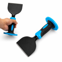 100mm 4" Carbon Steel Brick Bolster with Epoxy Guard – Durable with Hand Protection Grip for Precision Masonry Cutting