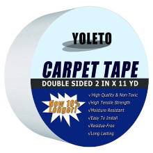 YOLETO Carpet Tape Double Sided - Solution for Securing Rugs, Tiles, Wood & More with Superior Adhesion, Residue-Free Removal