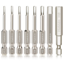 Hakkin 8Pcs Hex Allen Key Bit Set S2 Steel Magnetic Allen Wrench Drill Bit Set 1/4" Shank 50mm Metric Hex Key Screwdriver Bits for Assembling IKEA