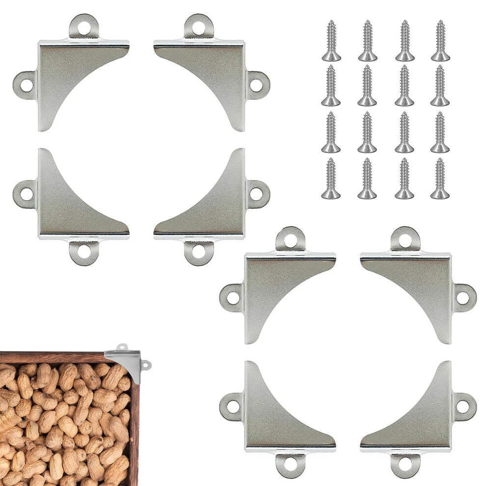 8 Pcs Mirror Corner Bracketsc, Mirror Brackets, Mirror Corner Fastening Bracket, For Fixing Bathroom Glass Mirror Hanging Pictures(30.3*5.5Mm) 5051226555428