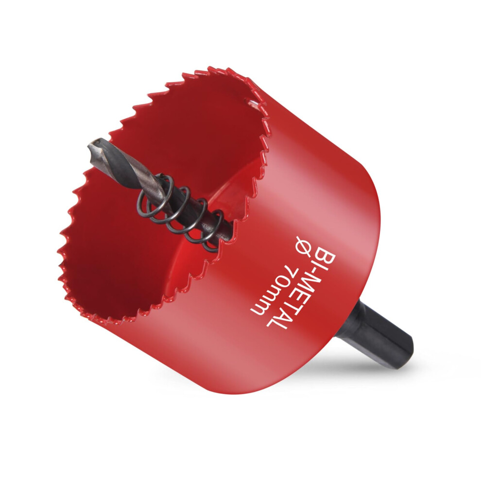 Flintronic Bi-Metal Hole Saw, 70Mm Hole Saws Cutter, Smooth Fast Cutting Metal Hole Cutter, Hss Bi-Metal Drill Bit For Wood, Plastic, Plywood 5051226646935