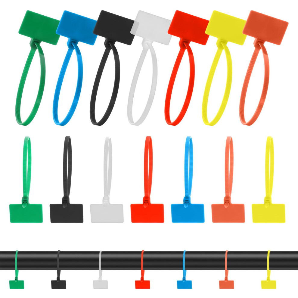Cable Zip Tie With Tag 100 Pcs Wire Zip Ties With Label Self-Locking Plastic Nylon Cable Ties With Write On Label Multicolor Small Zip Tie Label Tags 5051226592942