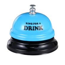 Arcjunys Blue Bar Stainless Steel Call Bell - 2.95 Inch Diameter Desk & Counter Bell for Hotels, Schools, Restaurants, Hospitals & Warehouses