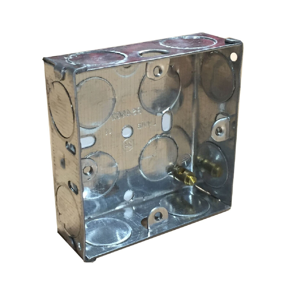 Single Metal Back Box 25Mm Flush Wall Pattress / 1 Gang Electrical Socket Switch 5051226595332