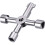 WILLBOND 4-Way Multi-Functional Utilities Key for Electric Cupboard Cabinet Opening Key (Silver) 1