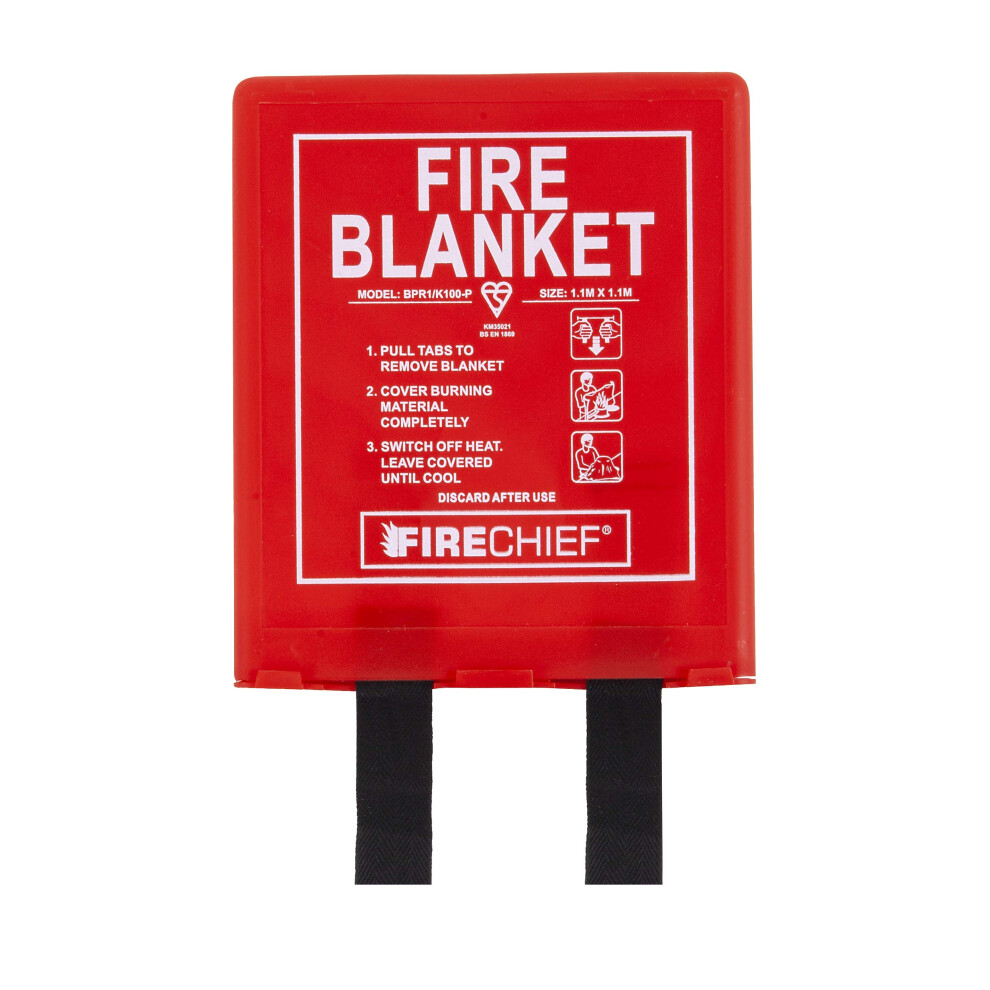 Firechief Bpr1/K100-P Fire Blanket, Rigid Case, 1.1 M X 1.1 M, Red 5051226593437