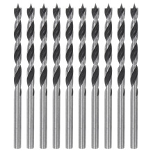 sourcing map 10pcs Brad Point Drill Bits 4mm (5/32") Dia Straight Round Shank Metric Brad Point Spiral Twist Drill Bits for Softwood Hardwood Plywood