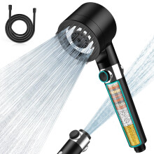 MEKO High Pressure Filter Shower Head for Hard Water UK,1.5m Hose,3+1 Modes