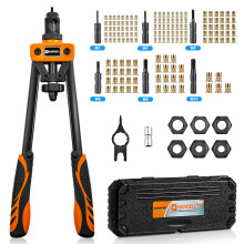 HARDELL Rivet Nut Tool Kit, 14" Rivnut Tool Kit with 164 PCS Rivet Nuts, 6 Metric & Inch Mandrels M3 M4 M5 M6 M8 M10, M8, M10, 1/4-20, 5/16-18