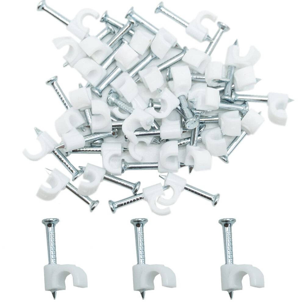 3Mm Round Cable Clips 100Pcs Assortment Cable Holder Management Wire Tidy Clips 5051226623974