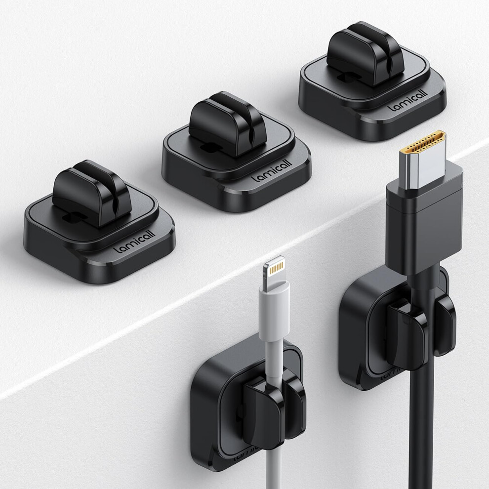 Lamicall Spring Cable Holder Clips - [5 Pack] Wire Holder Organiser For Desk, Self Adhesive Cord Tidy Management For Usb Charging Cable, Power Cords 5051226624100