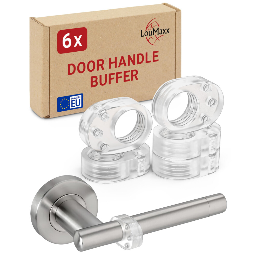 Loumaxx Door Handle Stopper Set Of 6 Â Transparent Stops For Doors And Windows Handles Â Silicone Door Handle Protector, Shock Protection 5051226597107