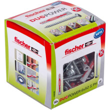 fischer DuoPower 6 x 50 S PH, powerful universal plug with panhead screw, intelligent 2-component technology for fastenings in concrete, bricks