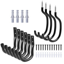 HOTUT Universal Heavy Duty Garage Storage Hooks Set, 6pcs Heavy Duty Garage Storage Utility Hooks,J,Utility Ladder,Tool
