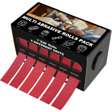 Emery Cloth Roll Set 6 Grits, 80/120/240/320/400/600 Grit Sandpaper Roll, 1" x 20 Ft Emery Paper, Abrasive Sanding Paper Roll