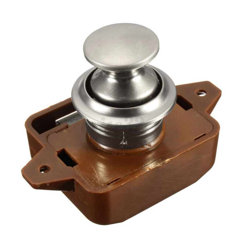 Push Button Latch Catch Keyless Door Lock Cupboard Drawer Door Motorhome Caravan Cabinet Latch Knob Knobs Horsebox Locks Campervan Furniture Keyless 5051226635427